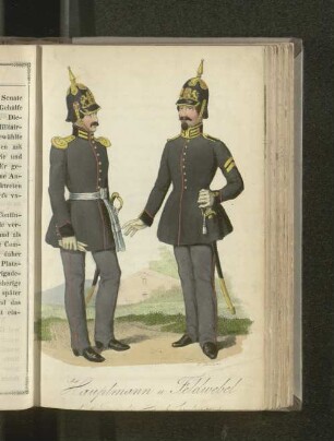 Hauptmann und Feldwebel der Jäger des Contingents.