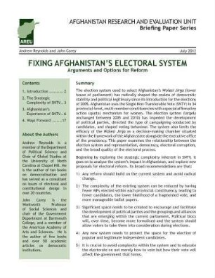 Fixing Afghanistan's electoral system : arguments and options for reform