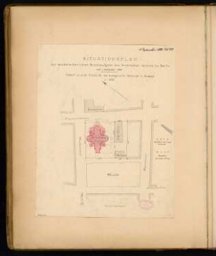 Evangelische Kirche, Neuwied Monatskonkurrenz September 1880: Lageplan 1:625