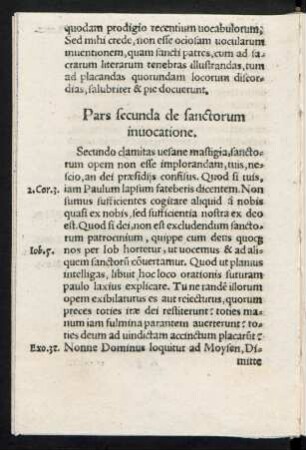 Pars secunda de sanctorum invocatione.
