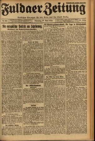 Ausgabe vom Dienstag, den 17. Juni 1924.