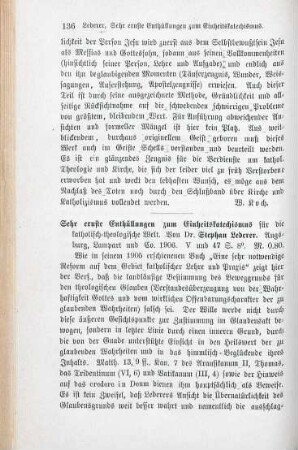 136-137 [Rezension] Lederer, Stephan, Sehr ernste Enthüllungen zum Einheitskatechismus für die katholisch-theologische Welt