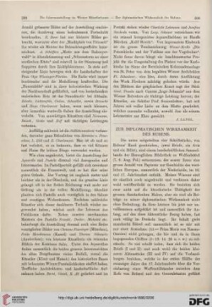 Zur diplomatischen Wirksamkeit des Rubens