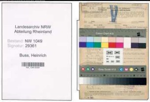 Entnazifizierung Heinrich Buss , geb. 29.03.1906 (Schweisser)