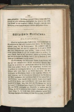 Achtzehnte Vorlesung