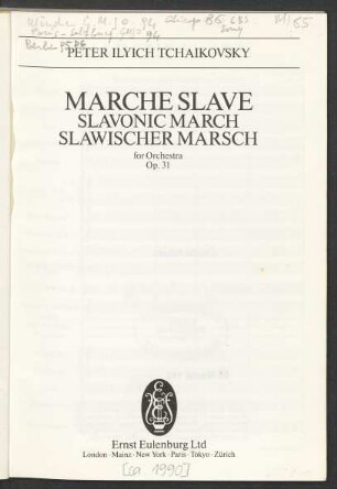 Marche slave : for orchestra : op. 31