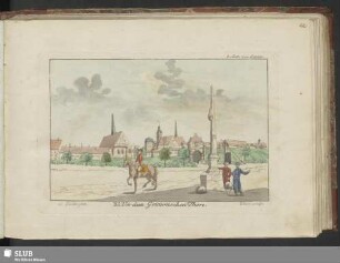 I. Suite von Leipzig. XI. Vor dem Grimmischen Thore / ed. Geisler jun. Weise sculp.