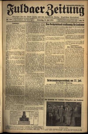 Ausgabe vom Dienstag, den 12. Juli 1932.