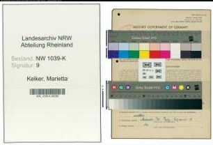 Entnazifizierung Marietta Kelker , geb. 13.02.1902 (Angestellte)