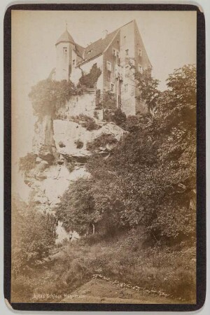 Altes Schloss Hohnstein : Hohnstein (Sächsische Schweiz). Altes bzw. Vorderes Schloß (wohl 16. Jahrhundert) der Burganlage von Osten