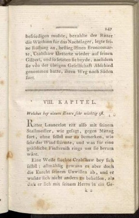 VIII. Kapitel. Welches bey einem Haare sehr wichtig ist.