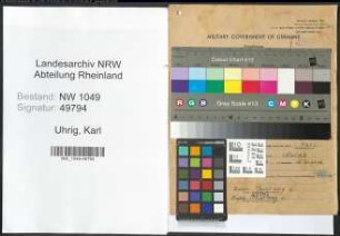 Entnazifizierung Karl Uhrig , geb. 29.05.1901 (Strassenbahnfahrer)