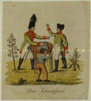 Karikatur auf die Niederlage Napoleons im Russlandfeldzug