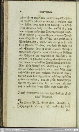 Durch Einrauchen bereitete Eisenhaltige Salmiak-Blumen