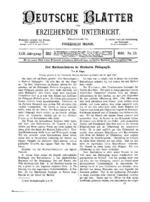 Der Rationalismus in Herbarts Pädagogik