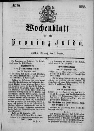 Nr. 79, Ausgabe vom 3. Oktober 1866