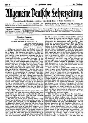 Charles Darwin : eine biographische Skizze