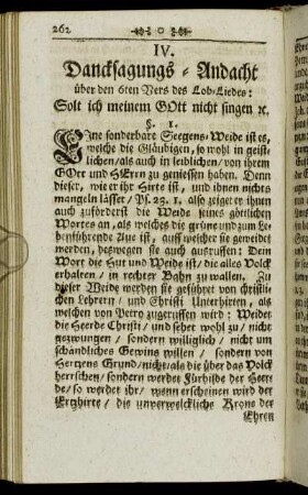 IV. Dancksagungs-Andacht