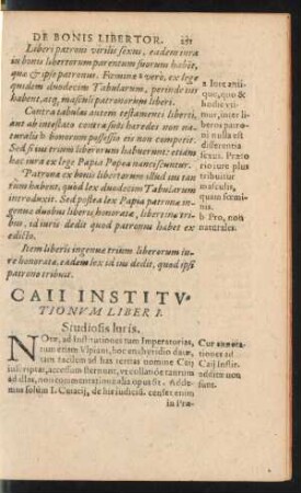 Caii Institutionum Liber I.