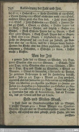Feld- und Meilen-Maaß