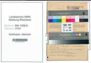 Entnazifizierung Heinrich Kuhlmann , geb. 22.12.1912 (Postarbeiter)