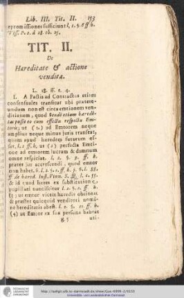 LIB. III. TIT II. De Hareditate & actione vendita