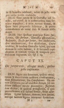 Caput XX. De jurejurando, aliisque modis, quibus pacta confirmantur.