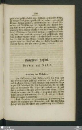 Dreizehntes Kapitel. Proben auf Nickel