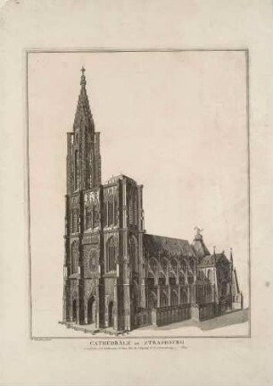Der Straßburger Münster (Liebfrauenmünster), aus südwestlicher Richtung