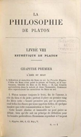 La philosophie de Platon : Ouvrage couronné par l'Académie des Sciences morales et politiques et par l'Académie Française, 2. Esthétique, morale et religion plantoniciennes