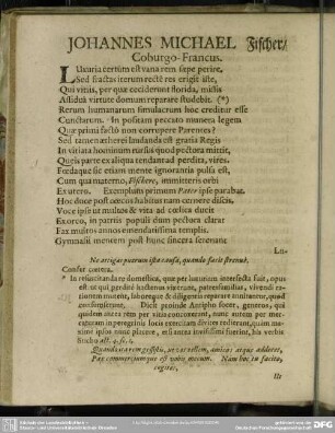 Johannes Michael Fischer, Coburgo-Francus