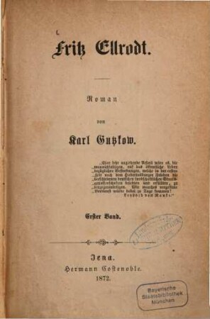 Fritz Ellrodt : Roman, 1