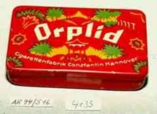 Blechdose für 10 Stück Zigaretten "Orplid Cigarettenfabrik Constantin Hannover"