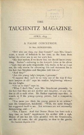 The Tauchnitz magazine : an English monthly miscellany for continental readers. 21/24. 1893
