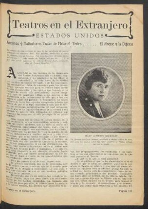 Teatros en el extranjero: Estados únidos