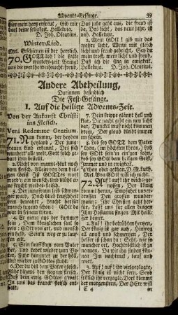 Andere Abtheilung, Die Fest-Gesänge.