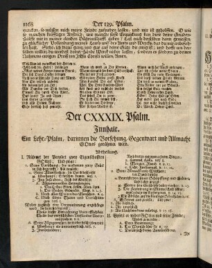 1168-1180, Der CXXXIX. Psalm