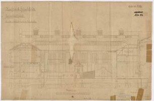KohlenKesselhaus 1, Ansicht und Schnitt durch den Zwischenbau