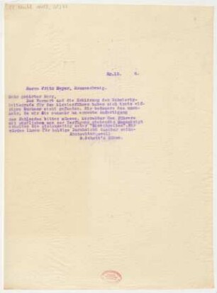 Brief an Fritz Meyer : 20.12.1916