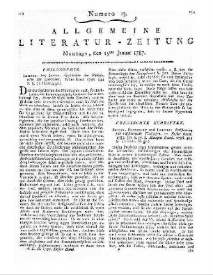 [Adelung, J. C.]: Geschichte der Philosophie für Liebhaber. Bd. 1. Leipzig: Junius 1786