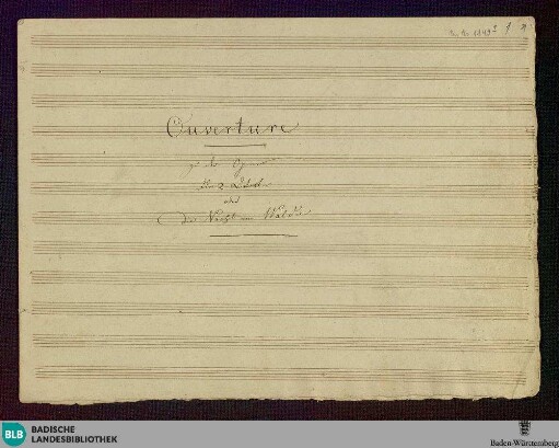 Die Zwei Worte. Excerpts - Don Mus.Ms. 1149|1 : orch; KWV 1103