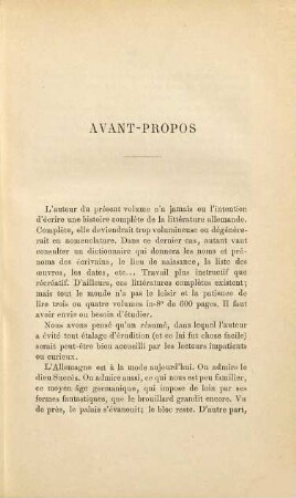 Profils et types de la littérature allemande