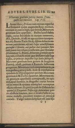 Minorum gentium patricii Sueton. Tranquilli loci emendati, Cap. VII