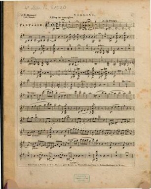 Oberons Zauberhorn : gr. Fantasie für Pianoforte u. Violine ; 116. Werk