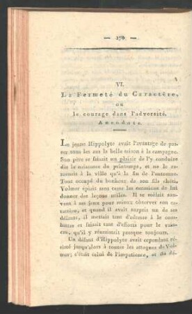 VI. La Fermeté du Caractère [...]
