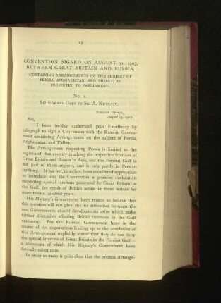 Convention Signed on August 31, 1907, between Great Britain and Russia.