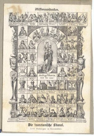 "Missionsandenken. Die lauretanische Litanei." (kleines Andachtsbild)