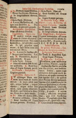 cxxxix-cli, Infra Octav. Dedicationis Ecclesiae
