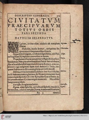 Civitatvm praecipvarvm totivs orbis pars secvnda. Natoliae belerbatvs