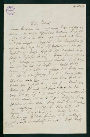 Brief vom 19. Juni 1873